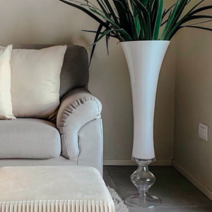 VASO ALTO BIANCO CON PIEDISTALLO